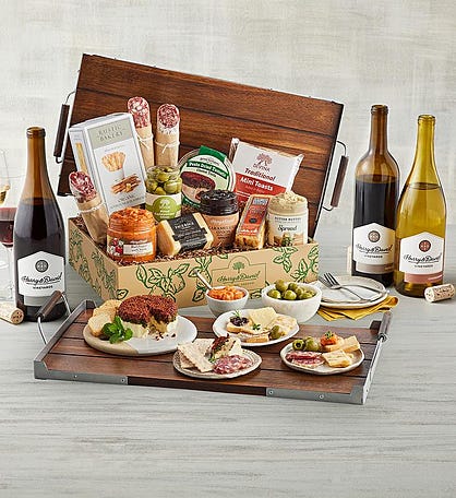 Epicurean Appetizer Tray with Wine